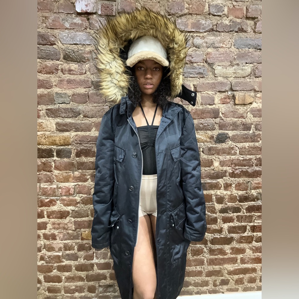 Navy Blue Parka With Hood
